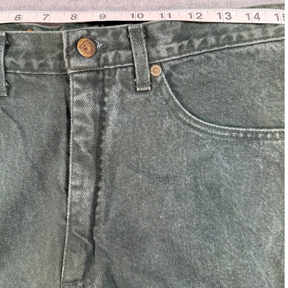 Vintage Made in USA Guess Green Denim Jeans Georges Marciano Mens 32 90's Y2K - Picture 6 of 17